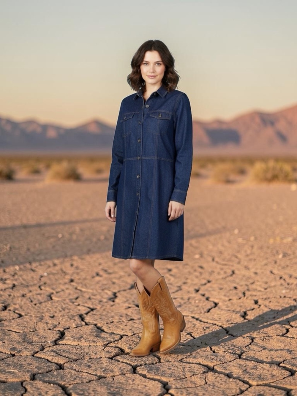 FRYE Large Denim Dress Dark Wash. NWT Reg$25 Now$18